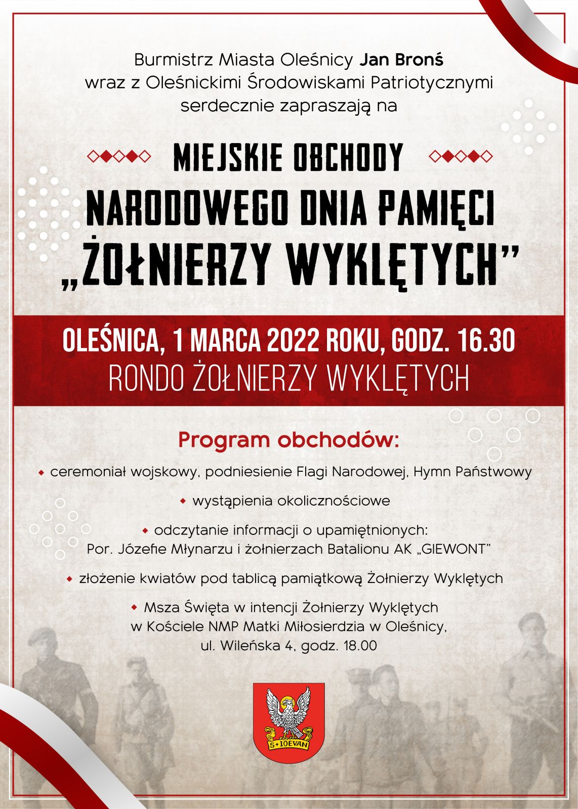plakat obchody narodowego Dnia Pamięci Żołnierzy Wyklętych